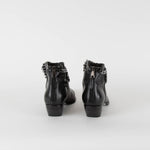 Russell & Bromley Black Chain & Diamante Pointed Ankle Boots