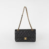 Chanel Black Small Caviar Leather Gold Hardwear Double Flap