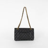 Chanel Black Small Caviar Leather Gold Hardwear Double Flap