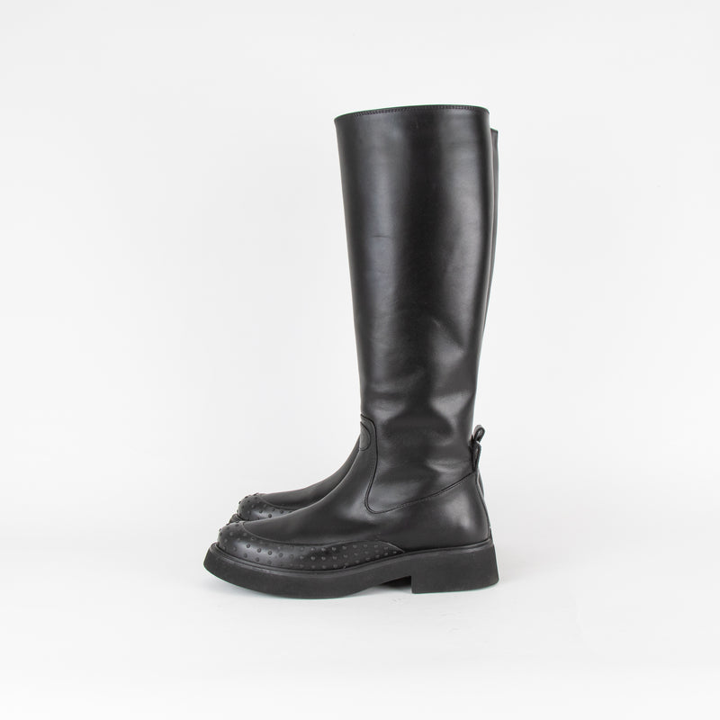 Tod's Black Studded Knee High Boots