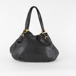 Prada Black Antik Cervo Leather Hobo Bag