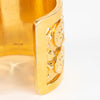 Chanel Gold Vintage CC Coin Stamp Wide Cuff Bracelet