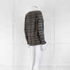 360 Cashmere Grey Beige Print Cashmere V-Neck Sweater