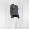 Markus Lupfer Black Navy Geometric Print Merino Wool Sweater