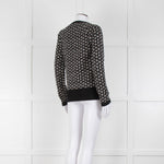 Markus Lupfer Black Navy Geometric Print Merino Wool Sweater