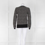 Markus Lupfer Black Navy Geometric Print Merino Wool Sweater