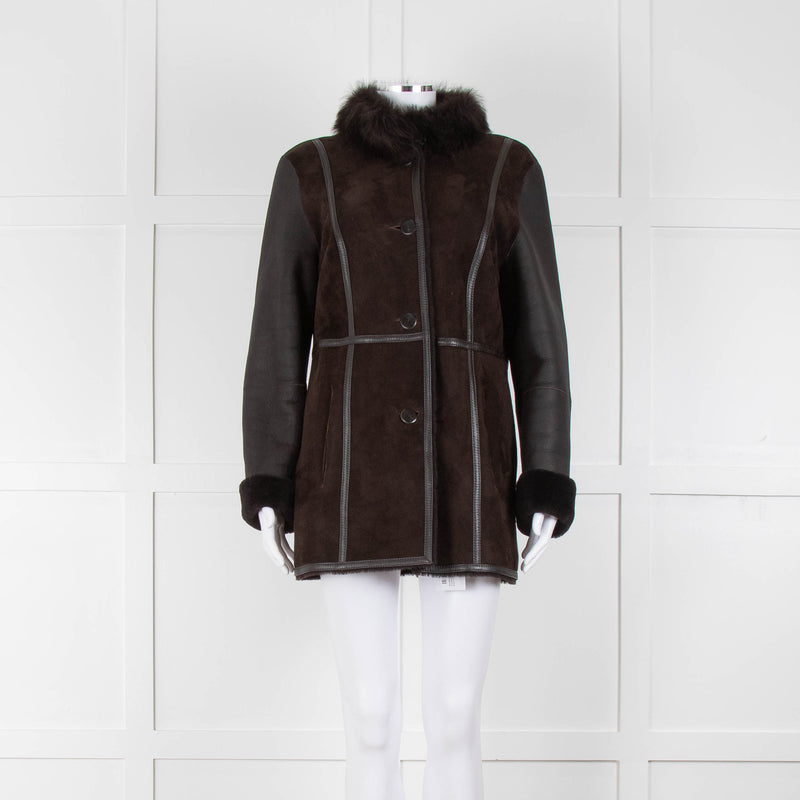 Madeline Brown Shearling Short Coat