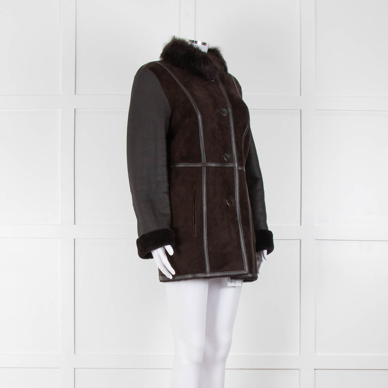 Madeline Brown Shearling Short Coat