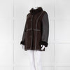 Madeline Brown Shearling Short Coat