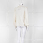 Sezane Cream Frill Lace Front Detail Jumper