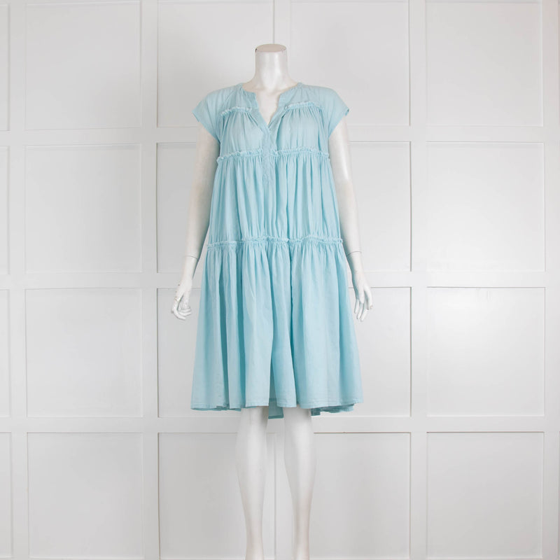 Rabens Saloner Pale Blue Tiered Dress