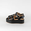 Gabriela Hearst Black Leather Plateau Sandals