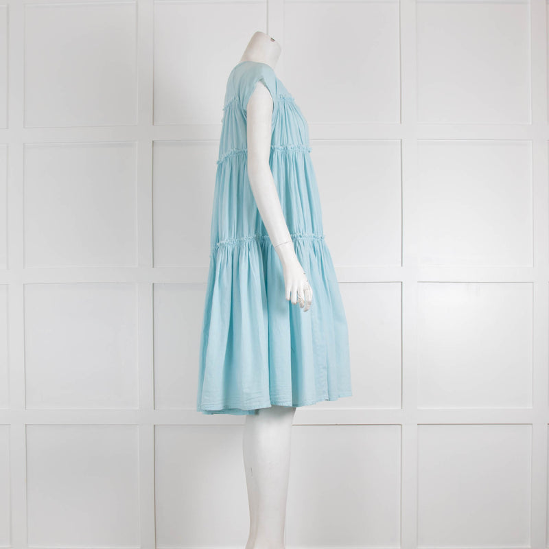 Rabens Saloner Pale Blue Tiered Dress