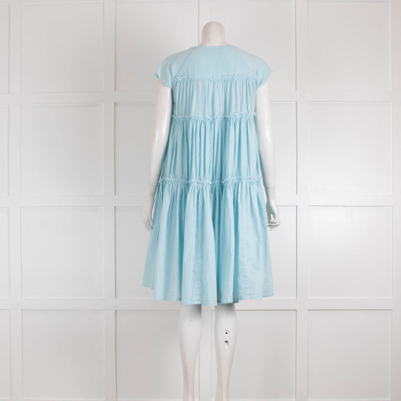 Rabens Saloner Pale Blue Tiered Dress