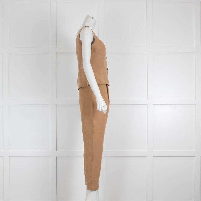 Mara Hoffman Beige Trousers and Sleeveless Waistcoat