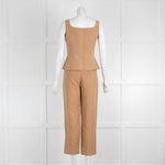 Mara Hoffman Beige Trousers and Sleeveless Waistcoat