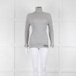 Moncler Light Grey Ribbed Wool Rollneck