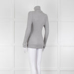 Moncler Light Grey Ribbed Wool Rollneck