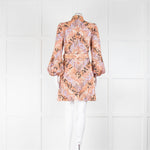 Zimmermann Baroque Patterned Button Up Mini Dress with Belt