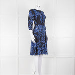 Erdem Dark Navy Blue Floral Fit And Flare Dress