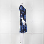 Erdem Dark Navy Blue Floral Fit And Flare Dress