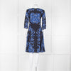 Erdem Dark Navy Blue Floral Fit And Flare Dress