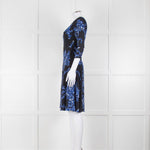 Erdem Dark Navy Blue Floral Fit And Flare Dress