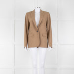 Me + Em Beige Cream Stripe Single Breasted Blazer