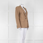 Me + Em Beige Cream Stripe Single Breasted Blazer