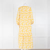 Borgo De Nor Yellow White Floral Long Sleeve Maxi Dress