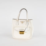 Prada White Saffiano Leather Metropolis Bag