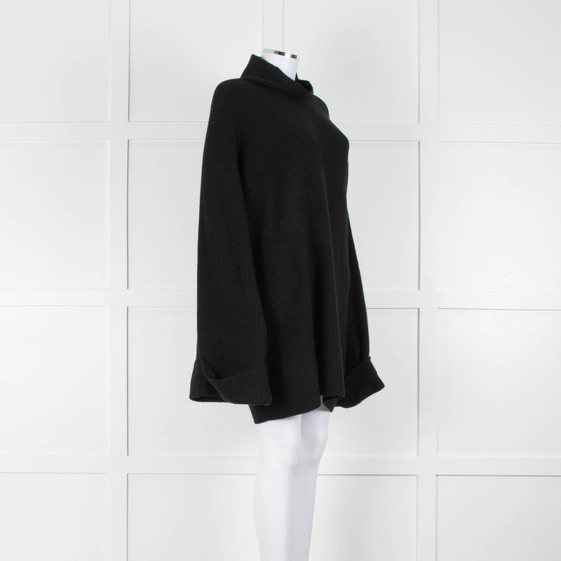 Raey Merino and Cashmere Mix Black Rib Knit Jumper