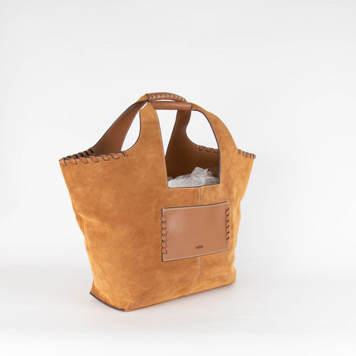 ba&sh Ophelia Tote in Tan Suede