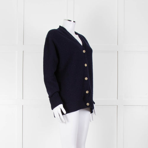 &Daughter Navy Lambswool Cardigan