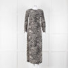 By Malene Birger Zebra Print Ruched Front Maxi Dress