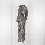 By Malene Birger Zebra Print Ruched Front Maxi Dress