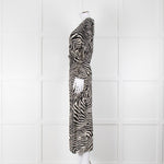 By Malene Birger Zebra Print Ruched Front Maxi Dress