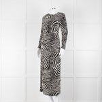 By Malene Birger Zebra Print Ruched Front Maxi Dress