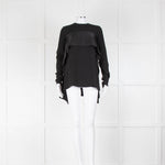 Toteme Black Satin Sash Crepe Top