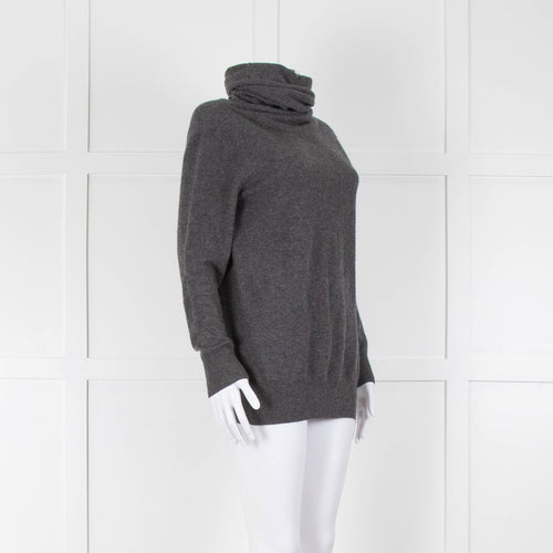 Joseph Grey Funnel Neck Cashmere Jumper