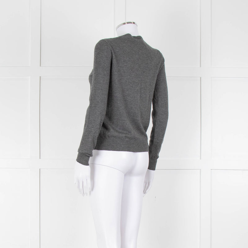 Joseph Grey Cashmere Fine Knit Cardigan