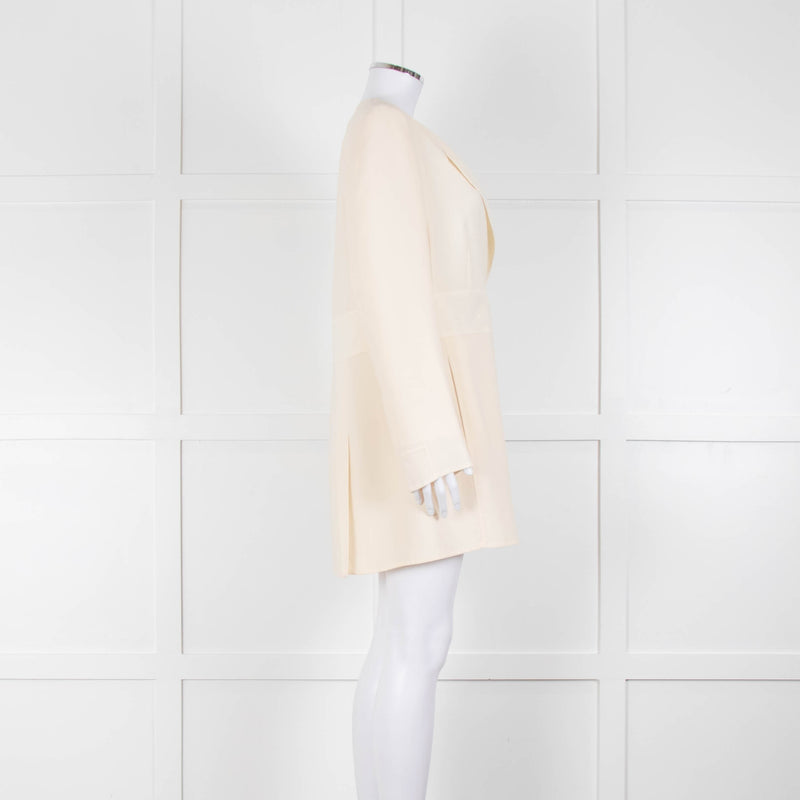 Akris Cream Crepe Open Lapel Dress Blazer