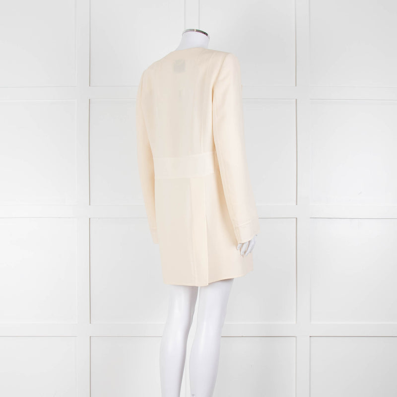 Akris Cream Crepe Open Lapel Dress Blazer