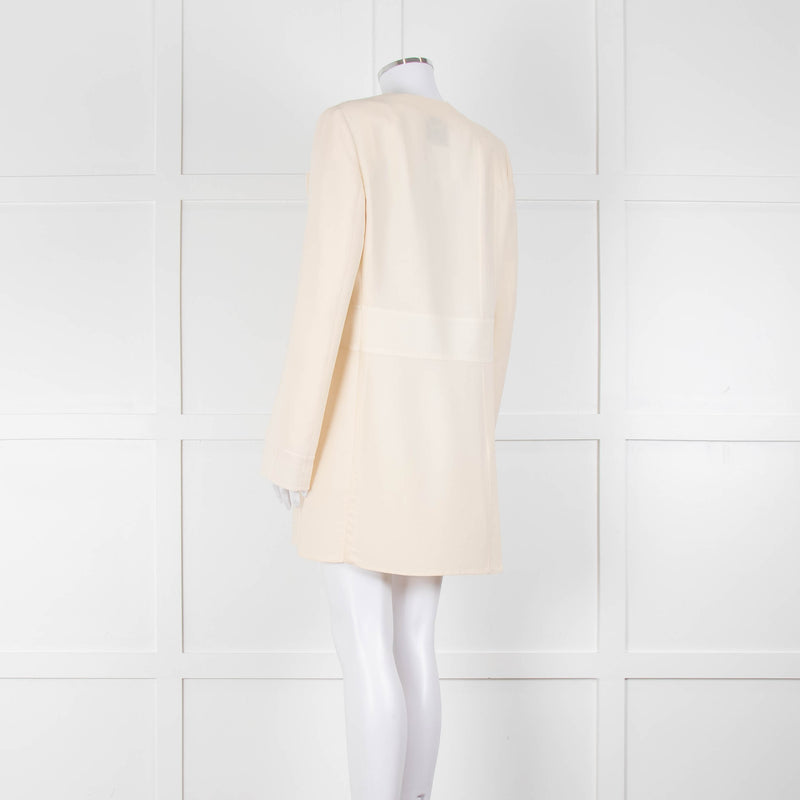 Akris Cream Crepe Open Lapel Dress Blazer