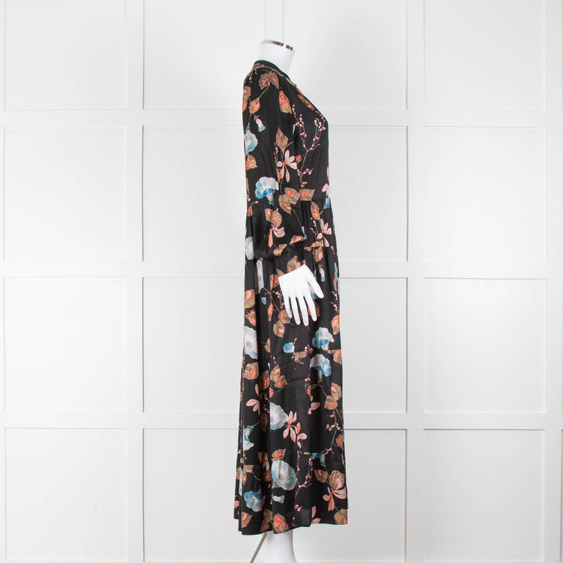 Dea Kudibal Rosanna EV Bindweed Dress Black With Coral Flowers