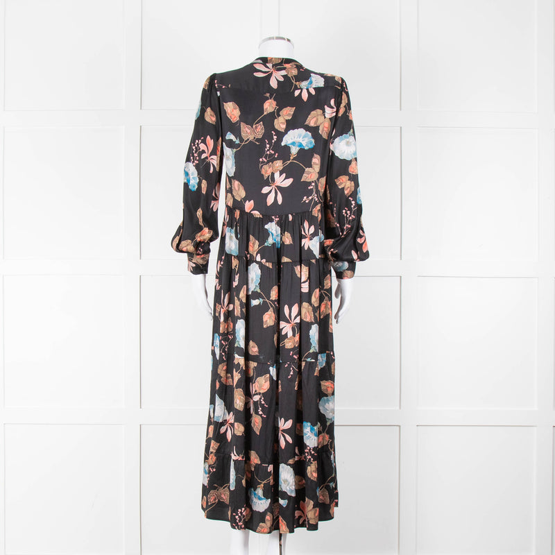 Dea Kudibal Rosanna EV Bindweed Dress Black With Coral Flowers