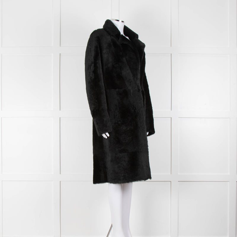 Vince Black Sheepskin Shearling Coat