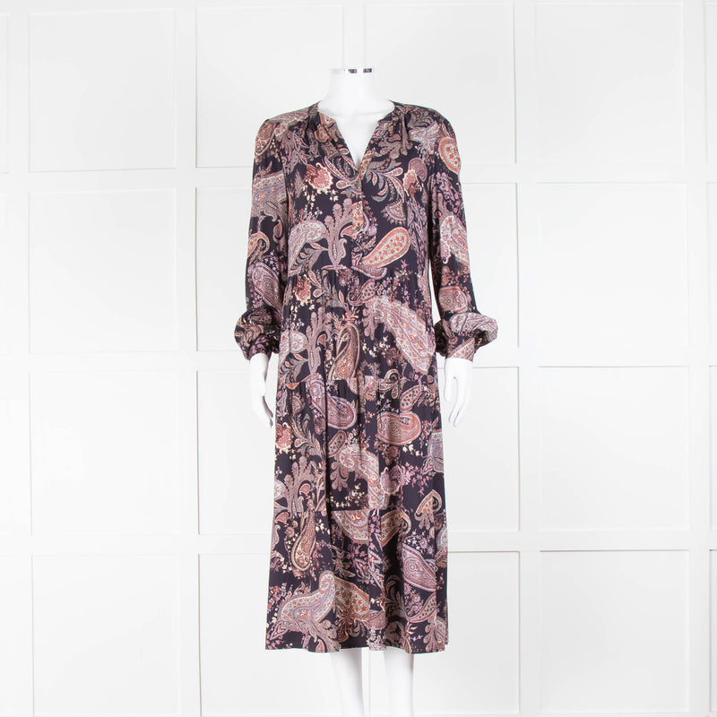 Dea Kudibal Dark Paisley Patterned Midi Dress