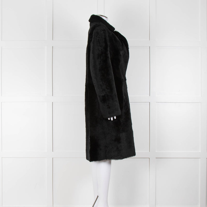 Vince Black Sheepskin Shearling Coat