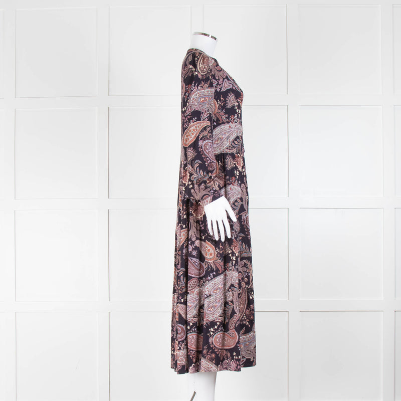 Dea Kudibal Dark Paisley Patterned Midi Dress